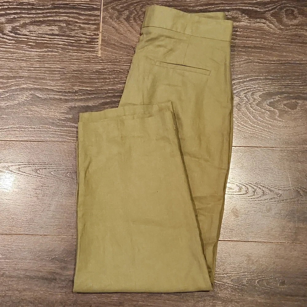 ❤️ NWT! ZARA HIGH RISE PLEATED TAPERED LEG LINEN BLEND PANTS / TROUSERS, SMALL
